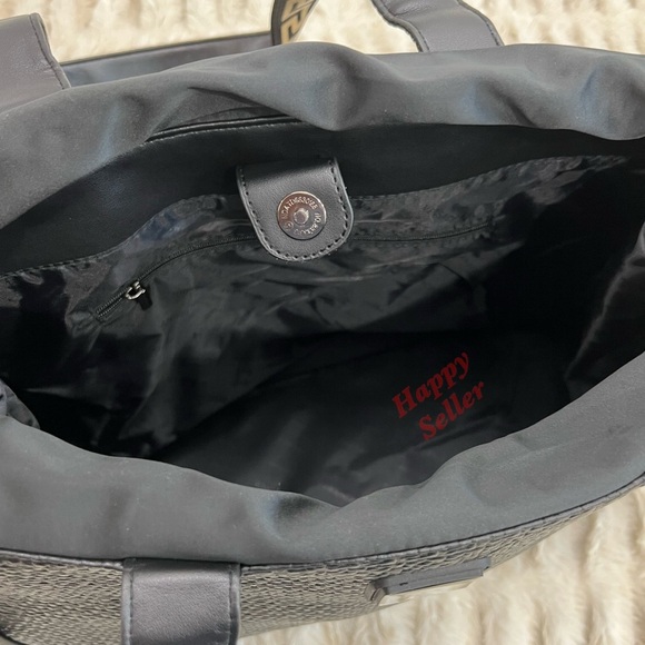 Versace Tote Bag Holdall Weekender Black Metallic Gold Medusa Handbag RARE NEW - Picture 5 of 8